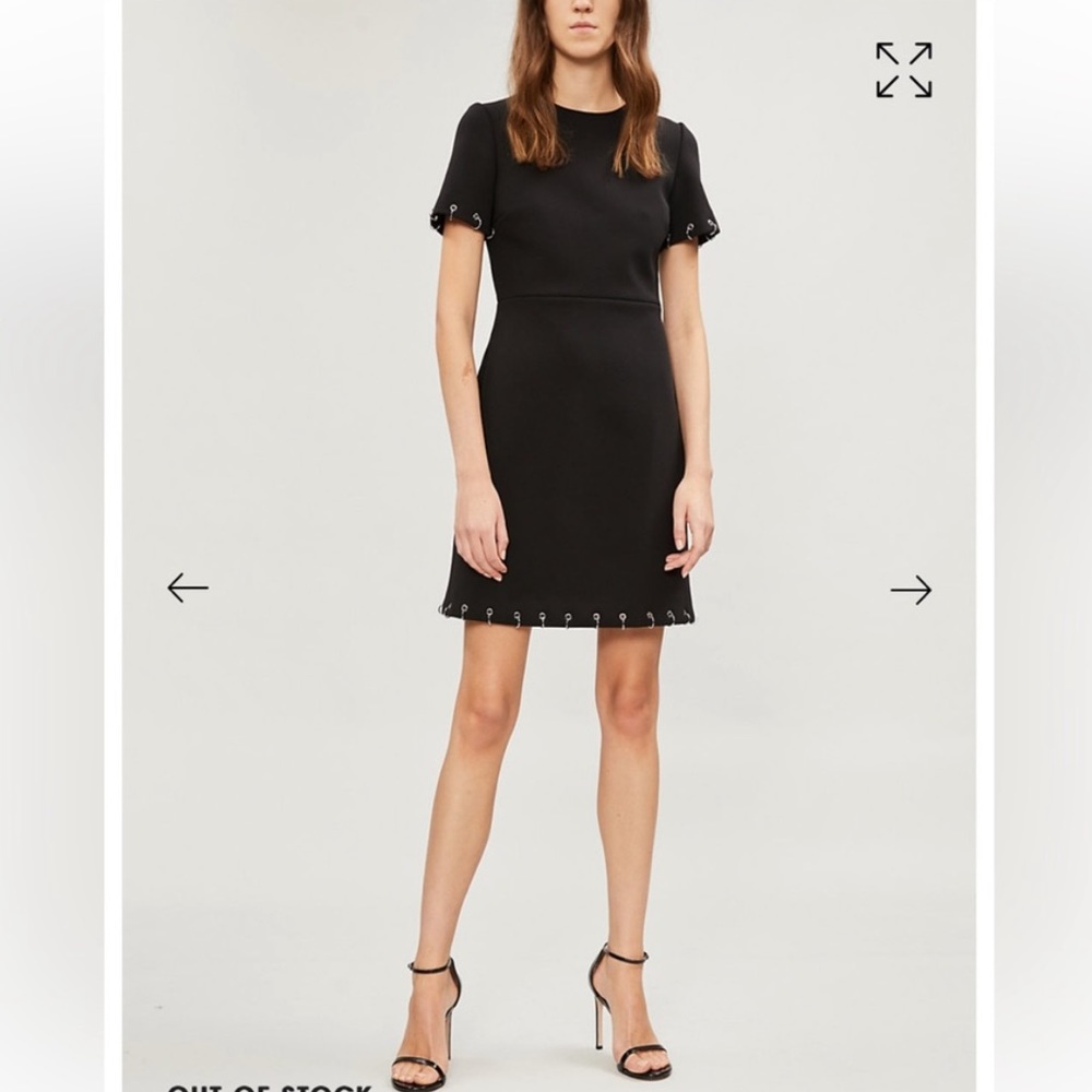NWT Maje Risis Black Dress With Silver Pierced Ring Detail - Picture 3 of 7